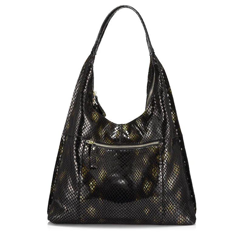 Женская большая кожаная сумка на плечо REALER|genuine leather shoulder bag|bags withleather bag |