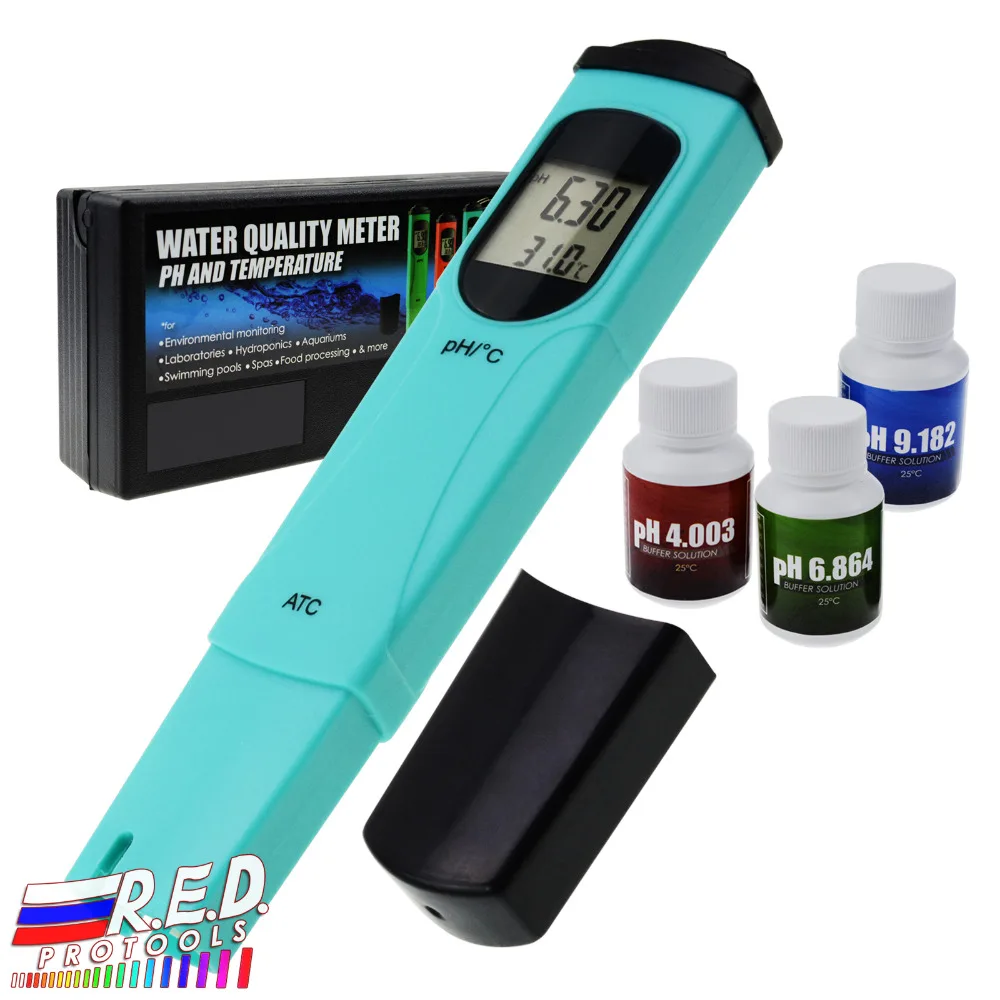 

High Accuracy Handheld Digital Pen-type pH Meter Tester Thermometer Temperature degree C 0.00-14.00 pH range + Built-in ATC