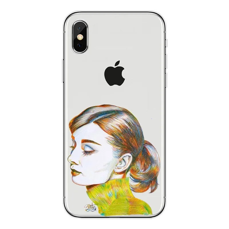 Одри Хепберн Мода девушка леди сотовый телефон Чехол Жесткий ПК для iPhone X 8 7 6 6S Plus
