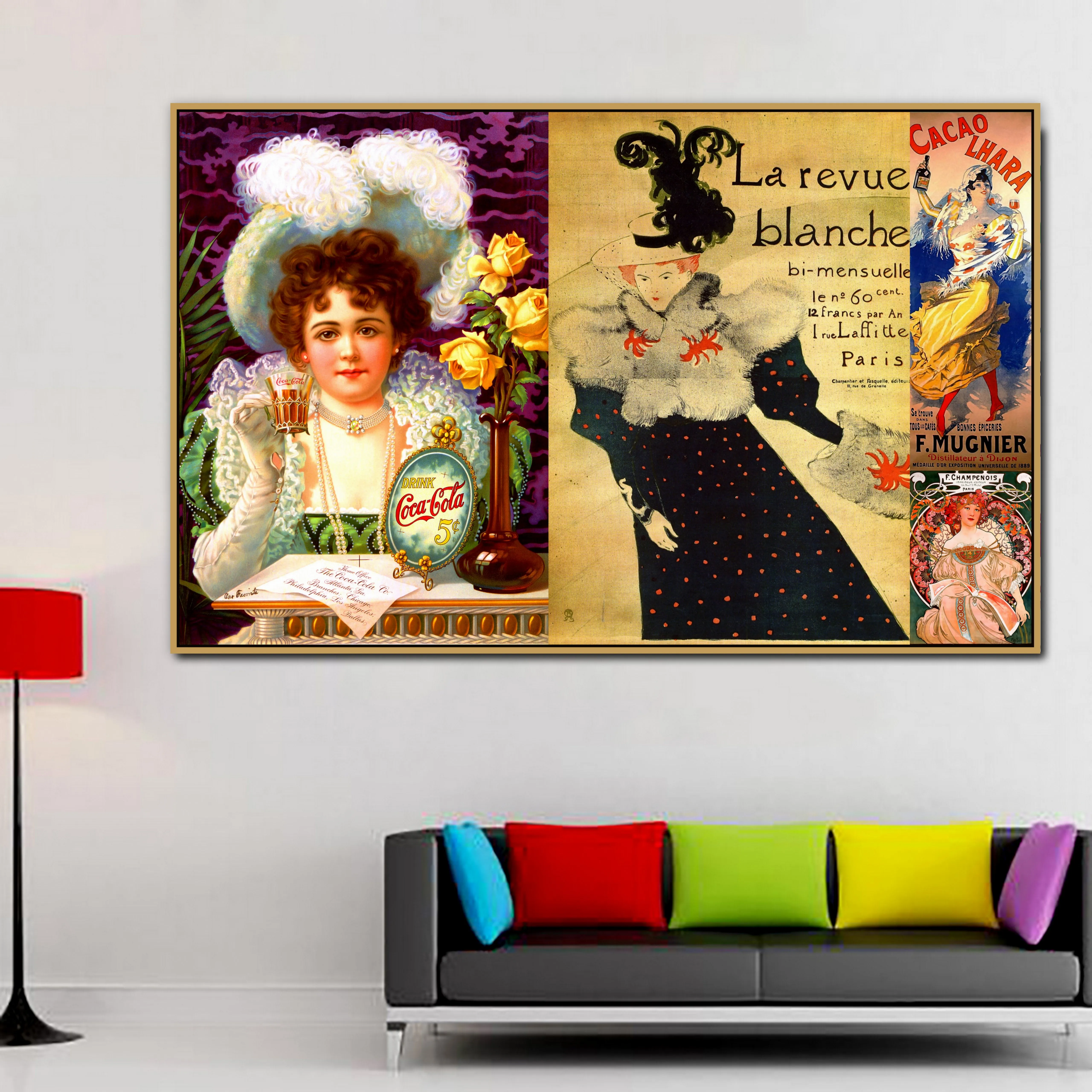 Напиток старый ретро реклама винтажные постеры мотив фото коллаж холст картина