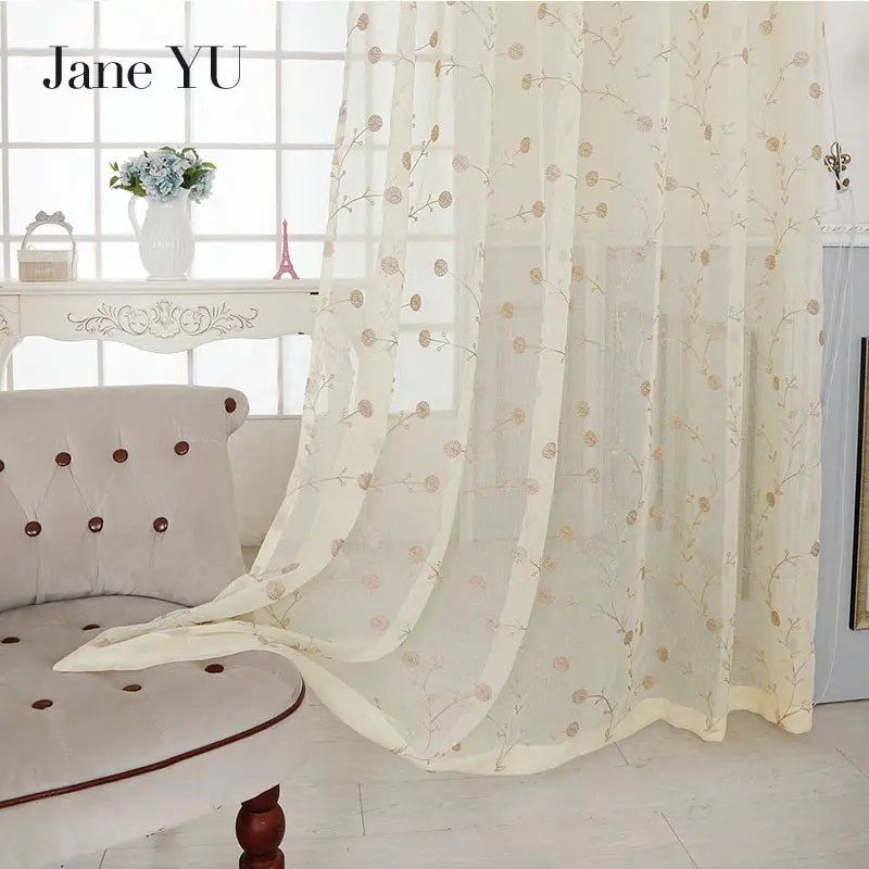 JaneYU 2019 acquard цветочный дизайн оконные занавески отвесные для спальни тюль ткани