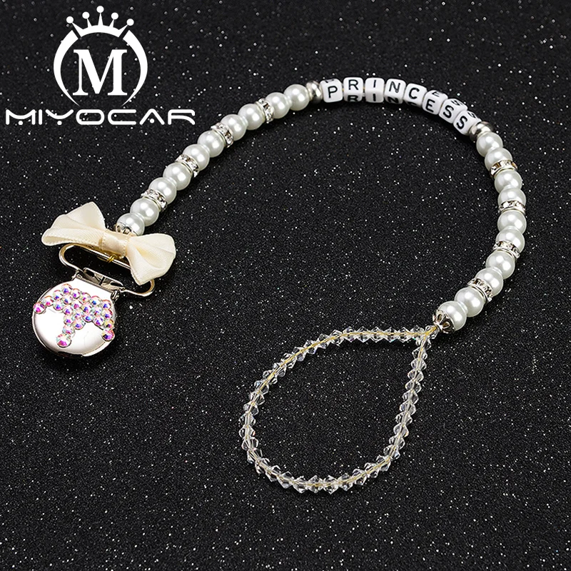 MIYOCAR обычай имя bling crown пустышка Клип Персонализированные пустышки держатель clii с
