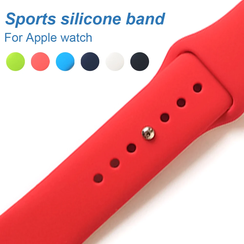 Сплошной цвет силиконовый ремешок для часов аpple 3/2 серия сменный Браслет Apple Watch