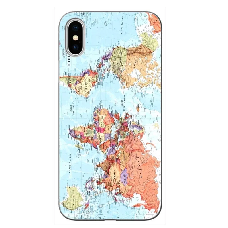 Карта мира путешествия просто Go мягкий прозрачный чехол для телефона Fundas iPhone XS MAX