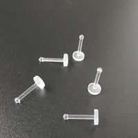 2 pieceslot 18g 1 0mm 7mm length clear transparent invisible nose ring lip ring tragus earrings body piercing jewelry