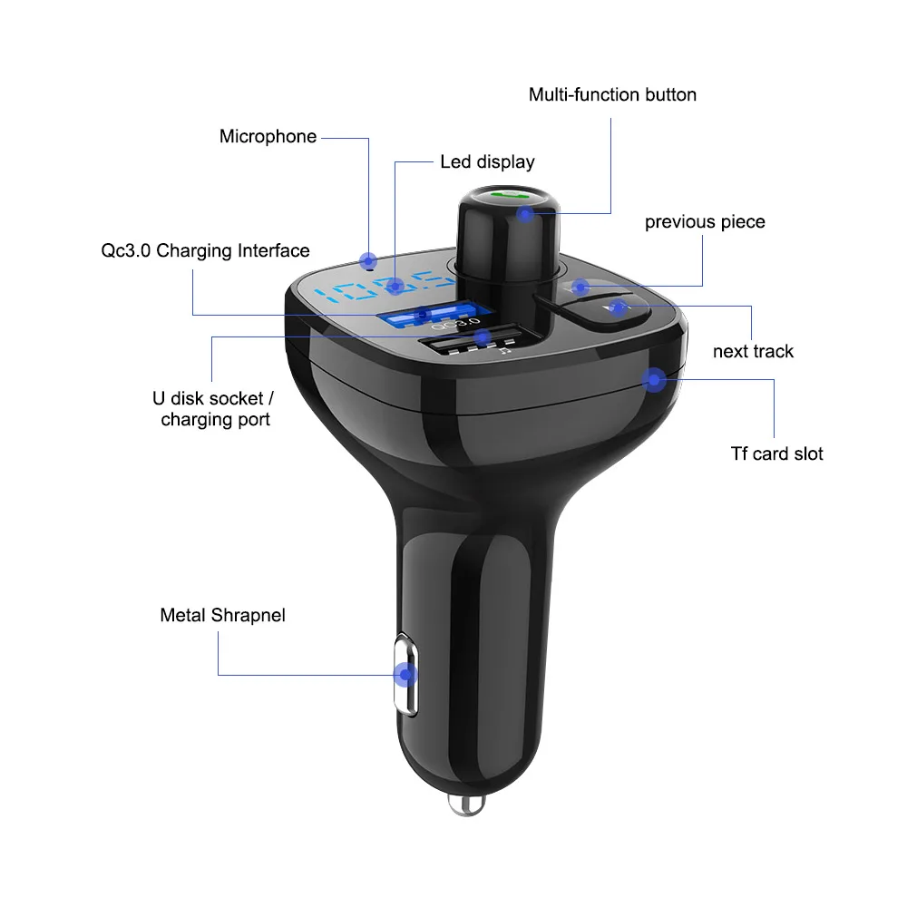 Автомобильный fm трансмиттер AOSHIKE mp3 плеер Bluetooth автомобильный комплект модулятор