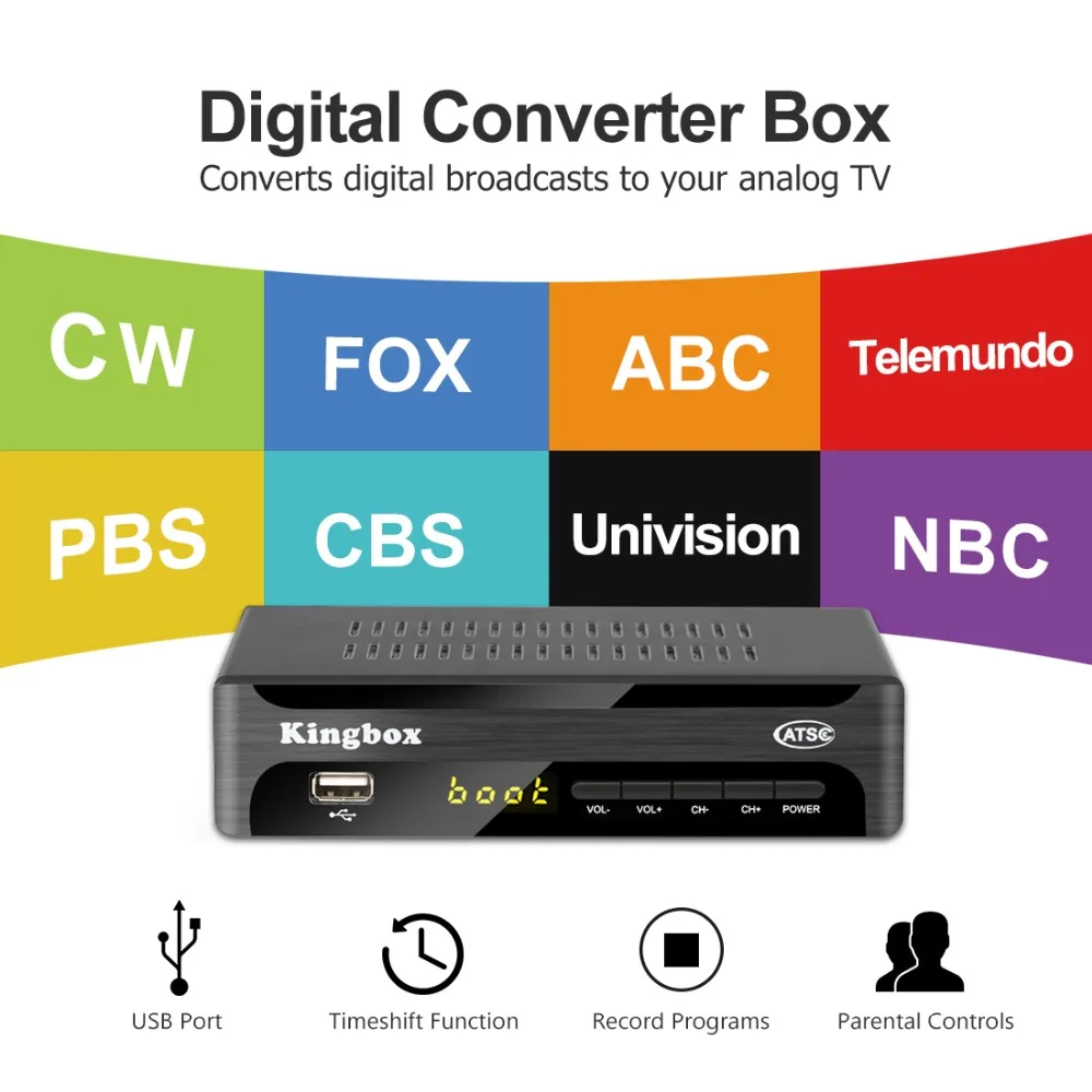 Leelbox цифровой преобразователь для аналогового ТВ Q03S ATSC конвертер коробка HD 1080P с