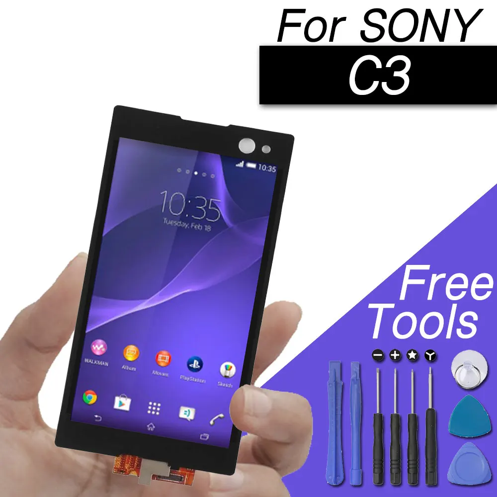 Замена ЖК экрана для Sony Xperia C3 экран дисплея Dual D2502 D2533 S55U S55T|Экраны мобильных