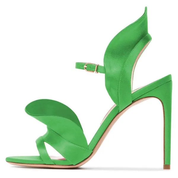 Женские атласные сандалии на высоком каблуке босоножки-гладиаторы кораллового и