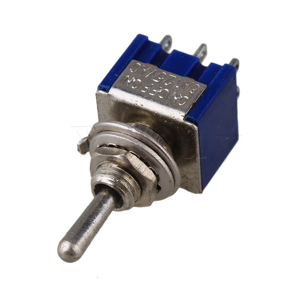 Yibuy 40 шт синий 3-полосный AC 125V 6A двухполюсный DPDT ВКЛ/ВЫКЛ/вкл Тип 3P тумблер | Спорт и