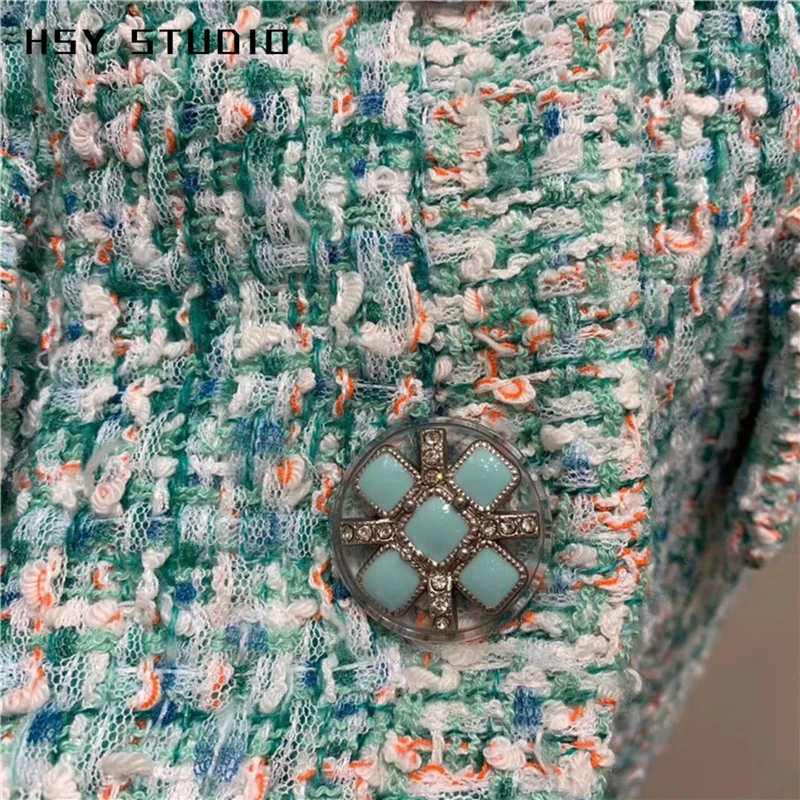 【HSY studo】2019 весна осень женские высококачественные твидовые жилетки без рукавов