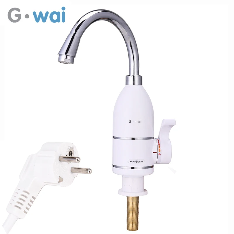 

GWAI Water Heater Hot Sale 3~5 Second Instant Water Heater Faucet 220~240V Stainless Heating Tube Water Heater Valve DRS-X30F1