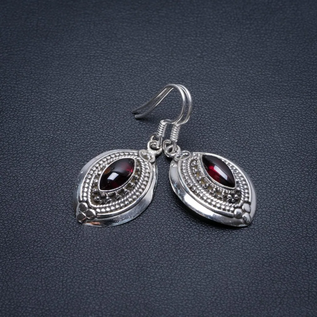 Stargems (TM) Природный аметист ручной работы Boho 925 стерлингов Серебряные Серьги 1 1/2&quot