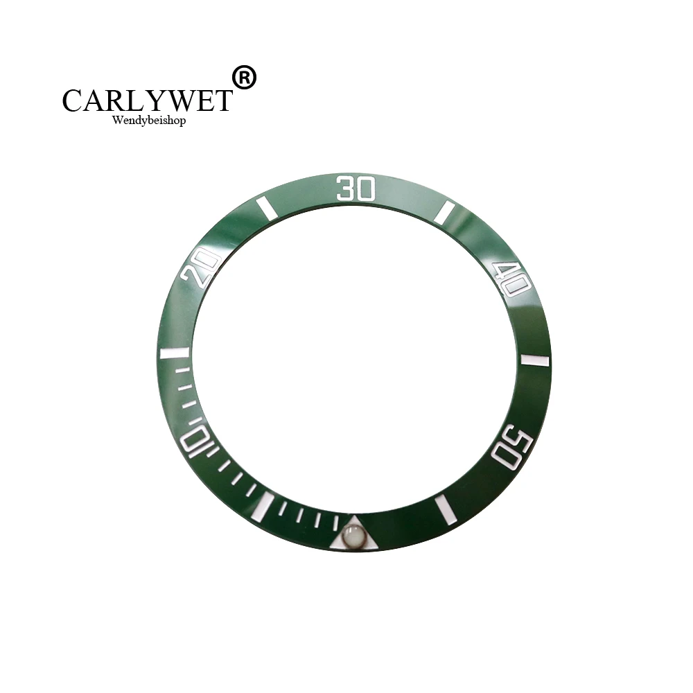 

CARLYWET Wholesale Replacement Green With White Writings Ceramic Bezel 38mm Insert made for Submariner GMT 40mm 116610 LN