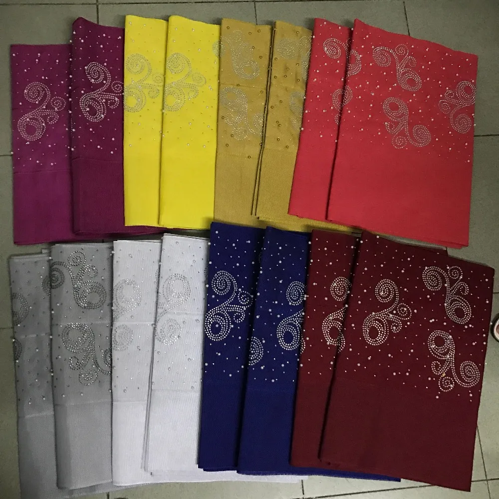 Женские высококачественные шарфы aso oke gele с вышивкой в нигерийском стиле 2