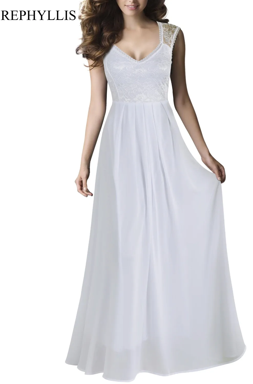 REPHYLLIS для женщин в винтажном стиле На шнуровке сзади прозрачная без рукавов