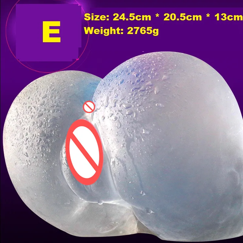 Прозрачный кристалл большой реалистичный куклы киска анус W задержки Gonobolia