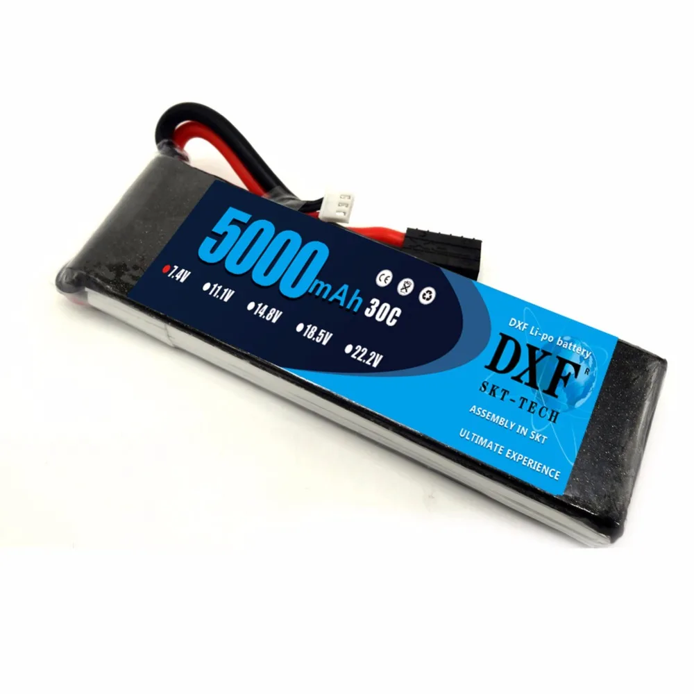 Аккумуляторная батарея DXF Lipo 2S 5000 мАч 7 4 В 30C для 1/10 автомобиля 1/8