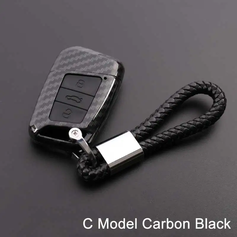 C Carbon Black Углерода Силиконовый ключ чехол для Фольксваген Поло passat b5 Гольф 4 5 6 jetta mk6 tiguan Gol CrossFox плюс Eos Scirocco - Название цвета: C Carbon Black