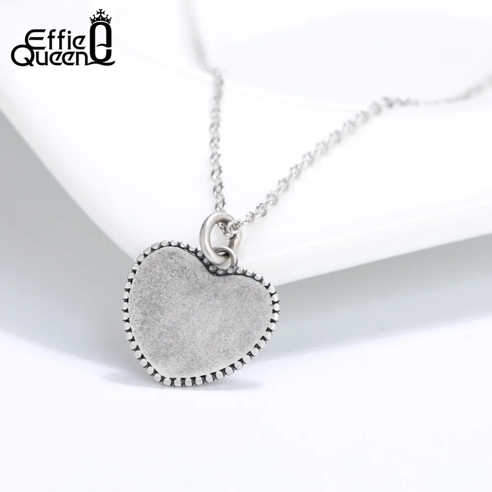 Effie queen, оксидированное серебро, 925, ожерелье с подвеской для мамы, винтажное сердце с буквой Love, ожерелье s, Женские Ювелирные изделия, подарок для мамы, BN143