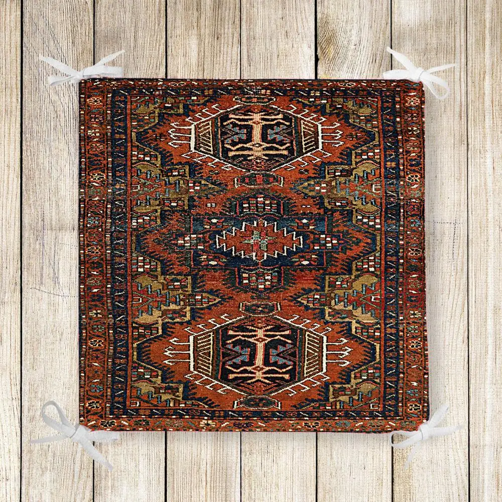 Еще коричневый персидский Ретро этнический Kilim 3d печать квадратный стул Подушка