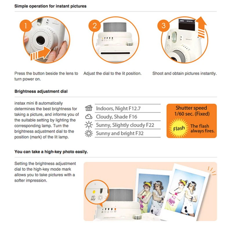 Fujifilm Instax Mini 8 Instant Camera Raspberry + Fuji White Edge 80 Film Close up Lens Raspberry| |