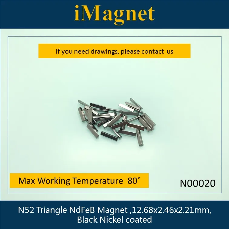 

Треугольный редкоземельный неодимовый магнит, горячая Распродажа x 12,68x2,46 мм, N00020, 2,21, 50 шт.