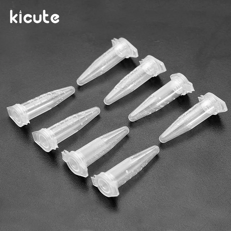 Kicute 100 шт./упак. 0,5 мл центрифужные Тесты трубка из прозрачного полипропилена Градуированный Тесты трубки флакон оснастки Кепки лабораторный образец поставки