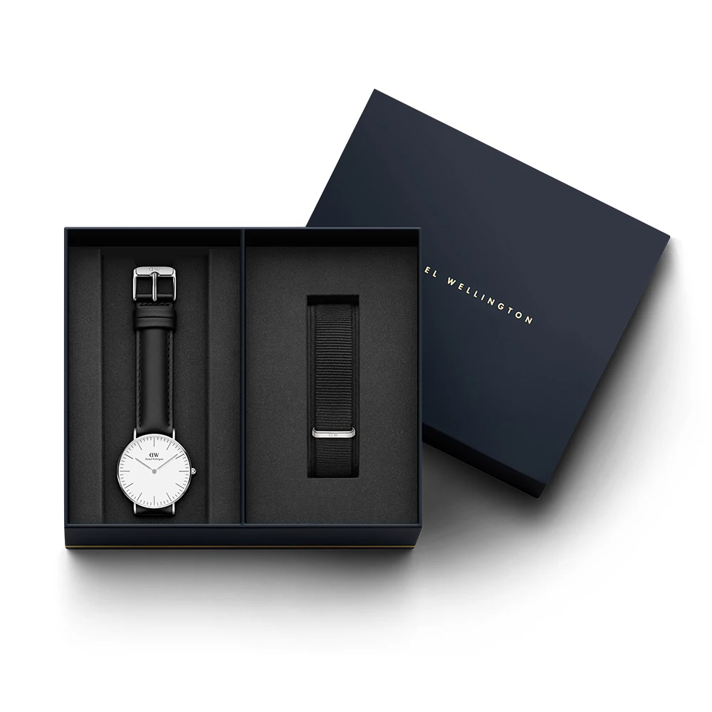 Наручные часы Daniel Wellington Classic Sheffield 36 мм S White + часовой ремешок Cornwall для часов