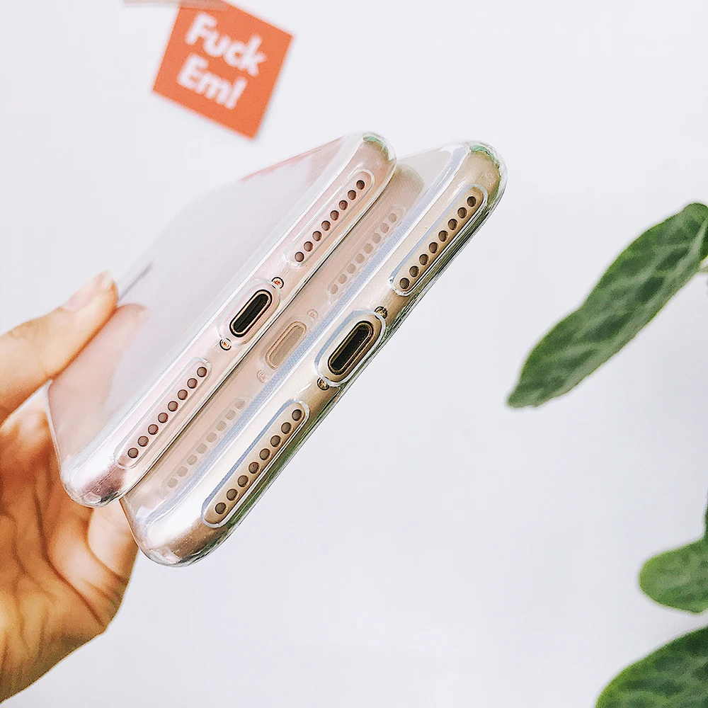 DAINIUER Clear Silicon Ultra Thin For iPhone X 8 Plus 7 Case 6 6S Pink Panther Soft TPU Cover Transparent |