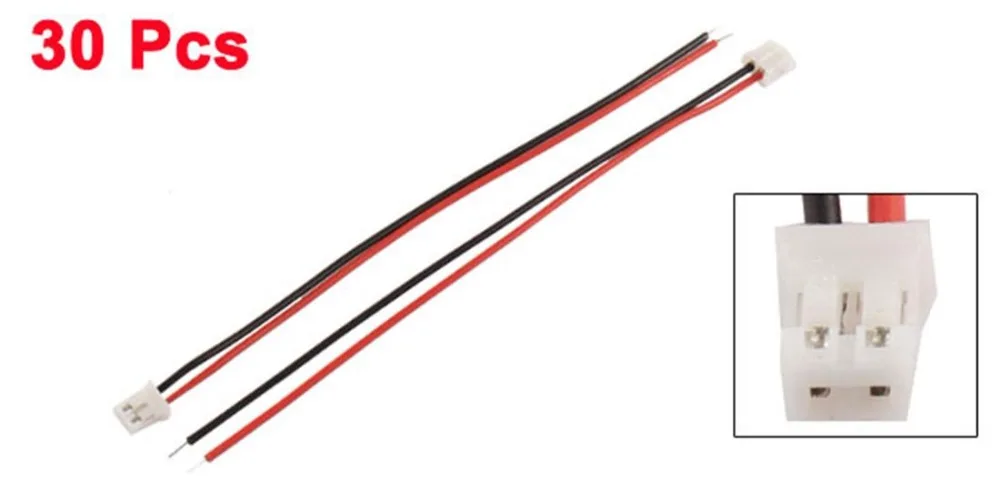

UXCELL 30Pcs 2mm Single End 2P Male JST-XH Balance Connector Extension Wire Connectors Terminals Electrical Equipment Supplies