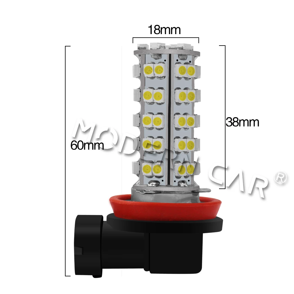 MODERN CAR 2x 2000Lm H11 Led Car Light Bulbs h8 h9 1210 68SMD Fog Lamp Bulb 6000K White DRL Side Signal Lights Headlamp | Автомобили и