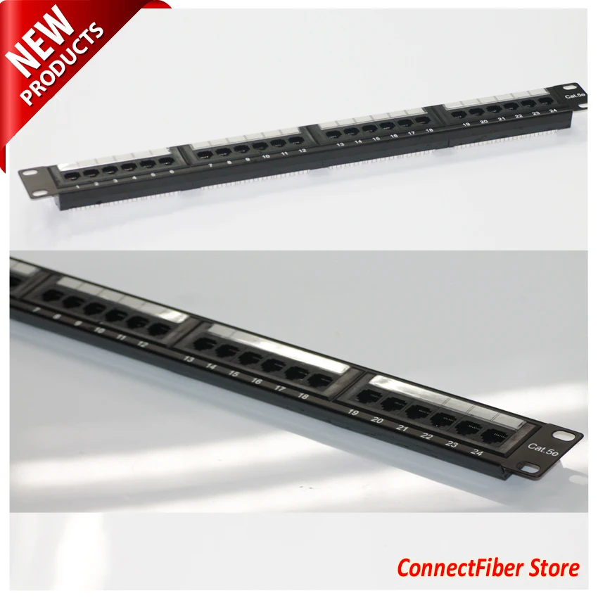 Cat6 24 портовая коммутационная панель PoE + совместимый 110/Krone 568A/B RJ45 Ethernet 1U Rack Mount