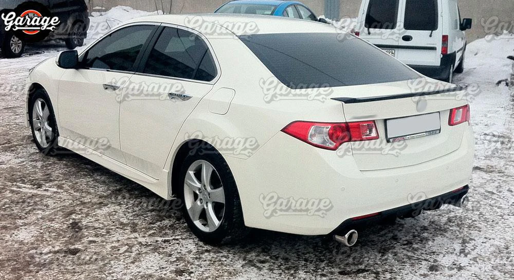 Чехол для диффузора для Honda Accord 8 2008-2012 заднего бампера АБС пластик две трубы Накладка обвес набор аксессуаров Тюнинг автомобиля Стайлинг