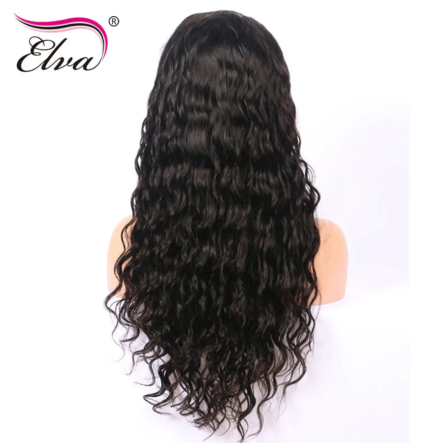Волосы ELVA волна воды 360 синтетический фронтальный парик предварительно сорвал с