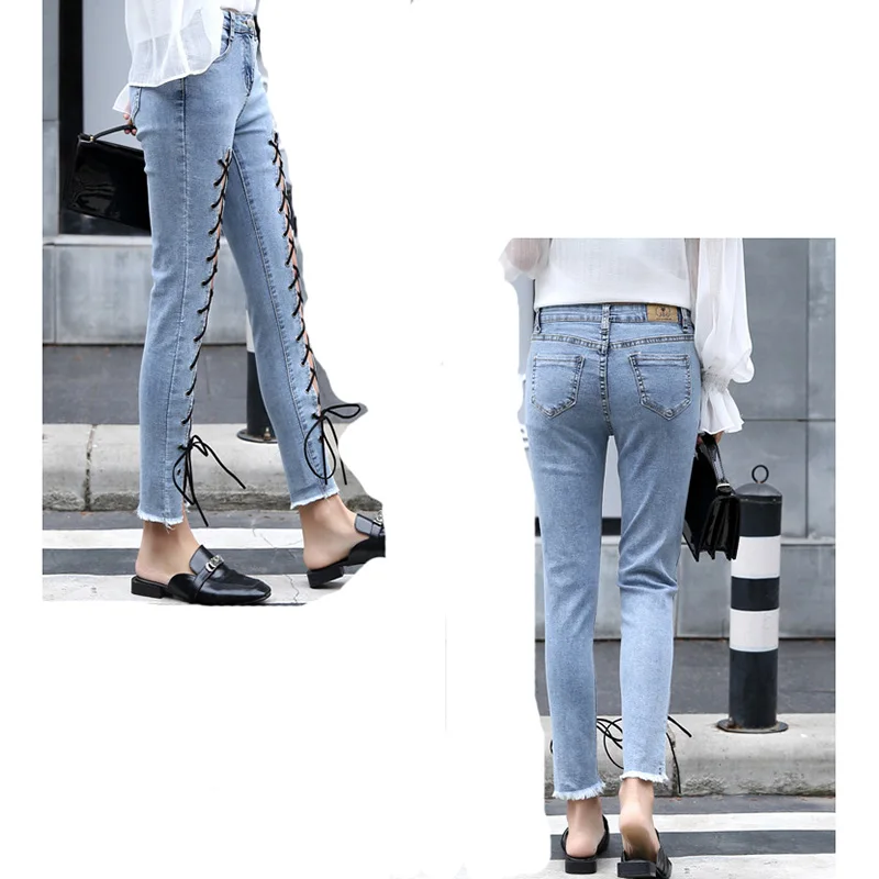 2018 модные летние джинсы для женщин в стиле бойфренд винтажные с высокой талией потертые синие джинсовые длинные джинсы-шаровары Femme 2010 от AliExpress WW