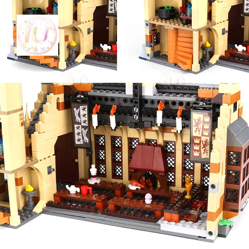 Legoings 75954 серия фильмов 938 шт набор из серии Hogwarts Great Wall модель строительные блоки