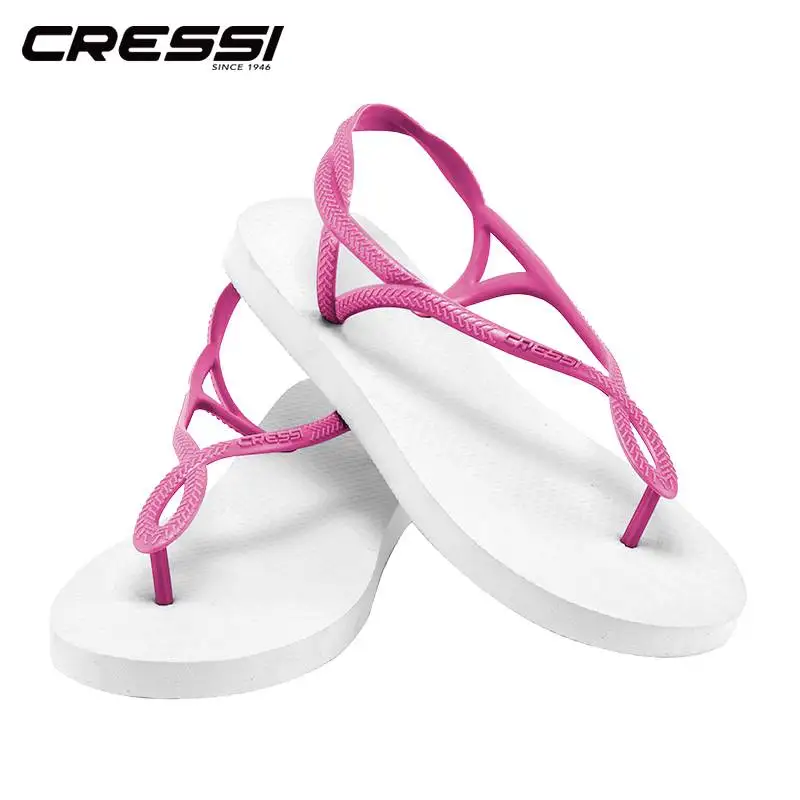 Cressi Marbella/женские пляжные сандалии; Вьетнамки; модные повседневные пляжные сандалии на плоской подошве для отдыха - Цвет: White
