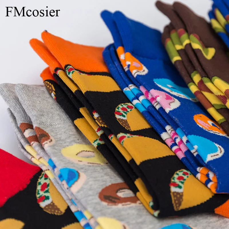 Носки мужские хлопковые смешные повседневные Смешные Яркие короткие носки для