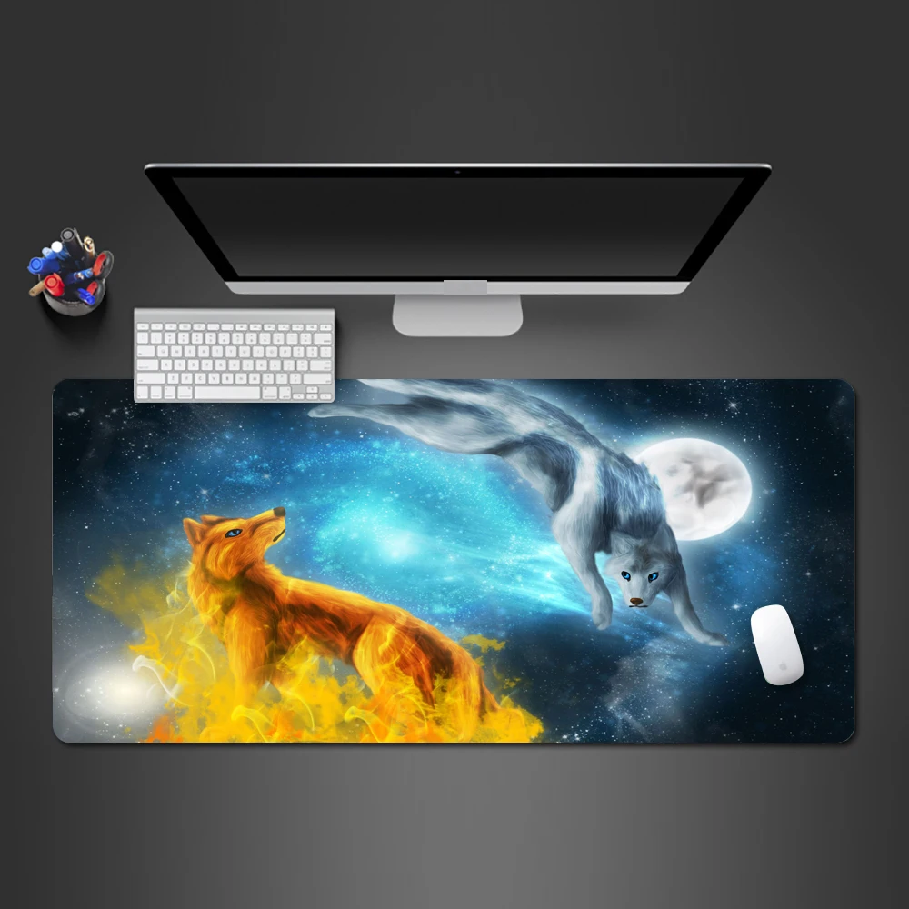 Moonlight Fire Wolf And Ice Wolf mouse подушки высокого качества моющиеся Fadeless игровая площадка компьютерный геймер, как клавиатура Коврик для мыши