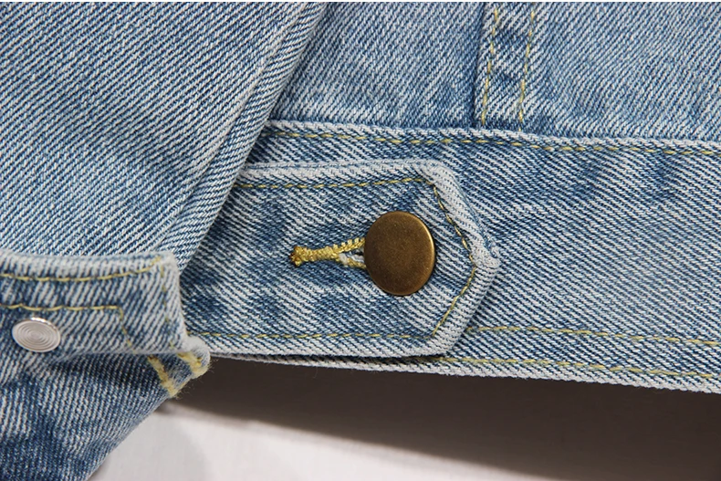 Женская свободная куртка Obrix Высококачественная Плотная джинсовая с квадратным