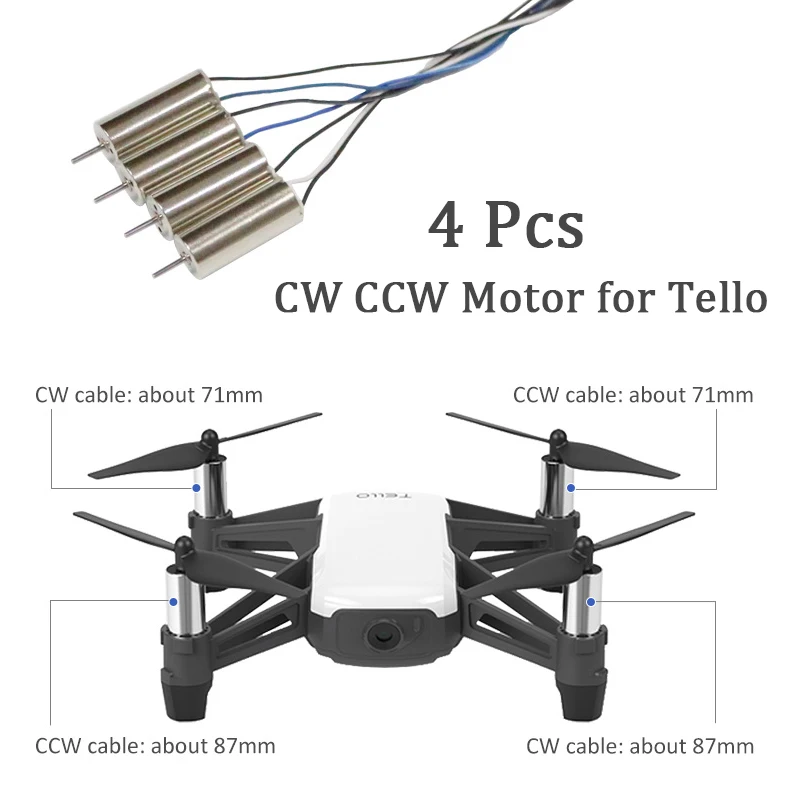 4 шт./компл. для DJI Tello двигателя по часовой стрелке и против стрелки TELLO CW CCW