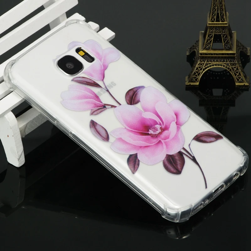 Милые S6 край случае Мультфильм прозрачной Sofr ТПУ для samsung S7 чехол Сельма Enbanced анти