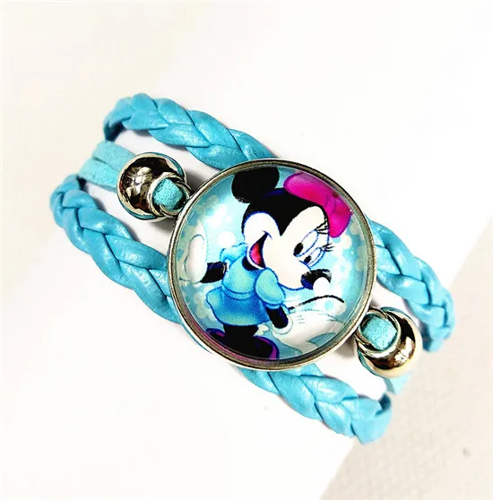 B Jiangzimei 1 шт. мультфильм фильм Прекрасный мышь браслеты Minnie для детей девочек бесконечный, Персиковое сердце Шарм браслет, лучший подарок - Окраска металла: B