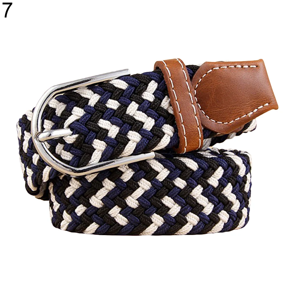 Модный Тканый Плетеный тканевый удобный эластичный Повседневный ремень для