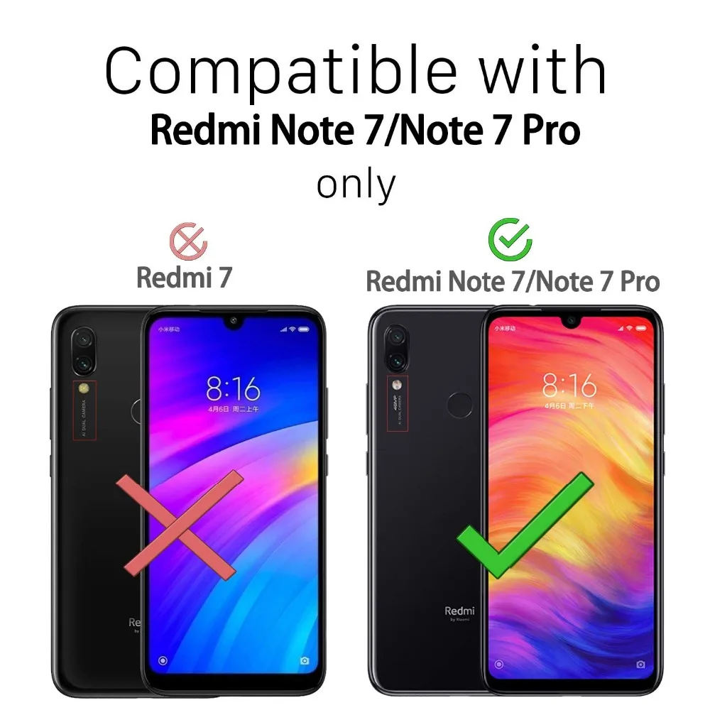 Estuyoya-прозрачная Защита экрана для Xiaomi Redmi Note 7 Черная защитная пленка 9H | Мобильные