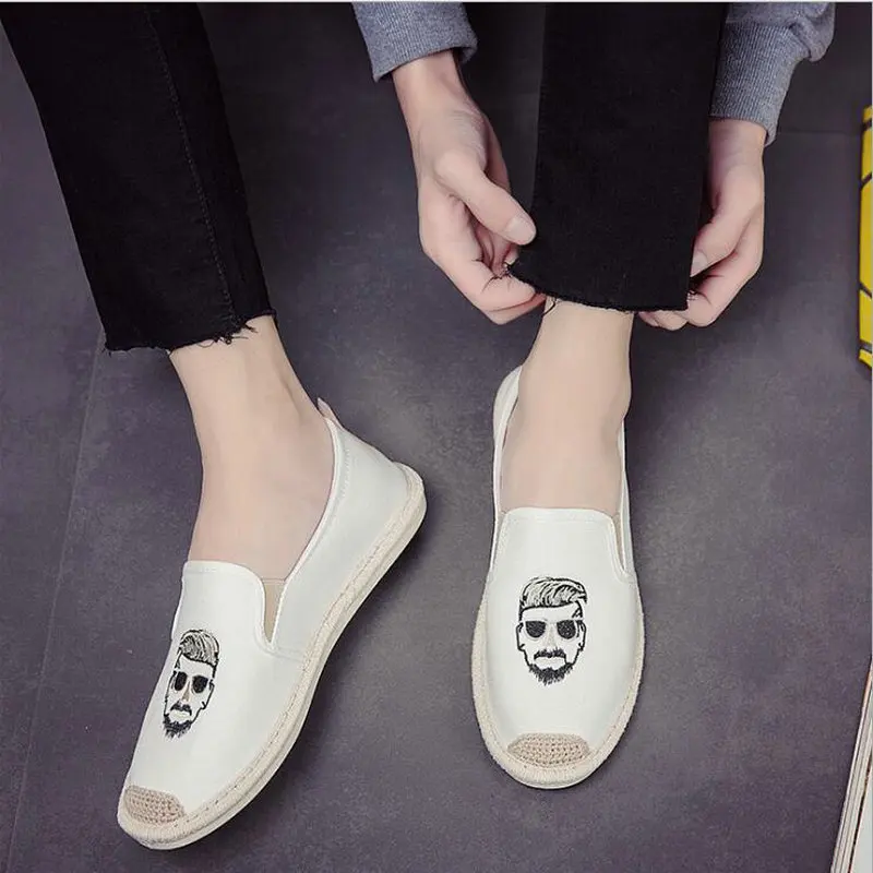 Summer Fashion boys Casual Shoe male Canvas Fisherman loafers driving Shoes Breathable Flats Hemp Espadrilles Linen LA-73 | Обувь