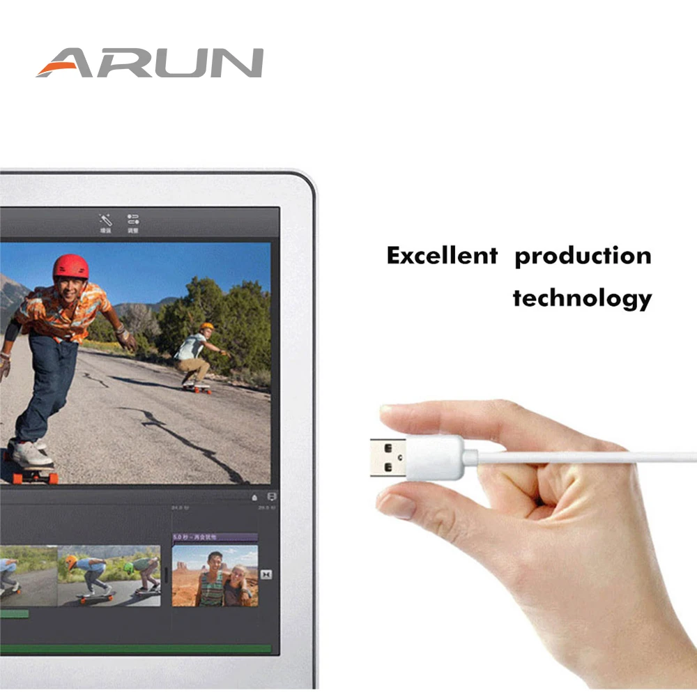 ARUN 95 см Micro USB кабель 2A Быстрая зарядка для передачи данных Microusb samsung Xiaomi Android