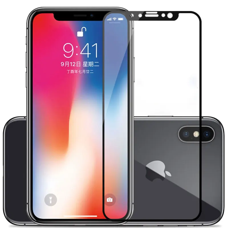 Стеклянный 3D чехол с полным покрытием для iPhone X 6 6S 7 8 из закаленного стекла XS XR MAX 6s