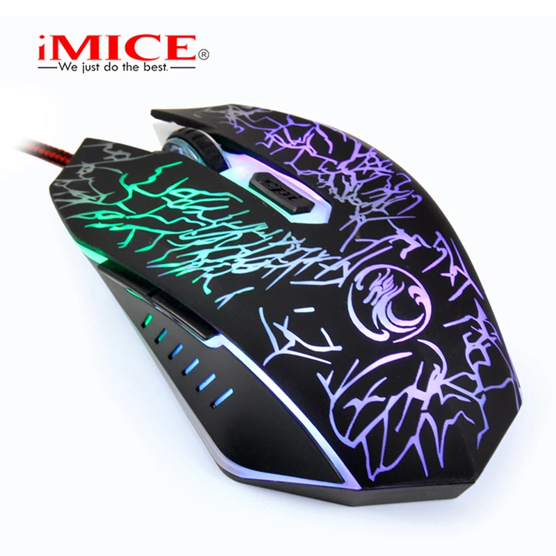 Проводная игровая мышь iMICE X5 6 кнопок 2400DPI оптическая профессиональная геймерская